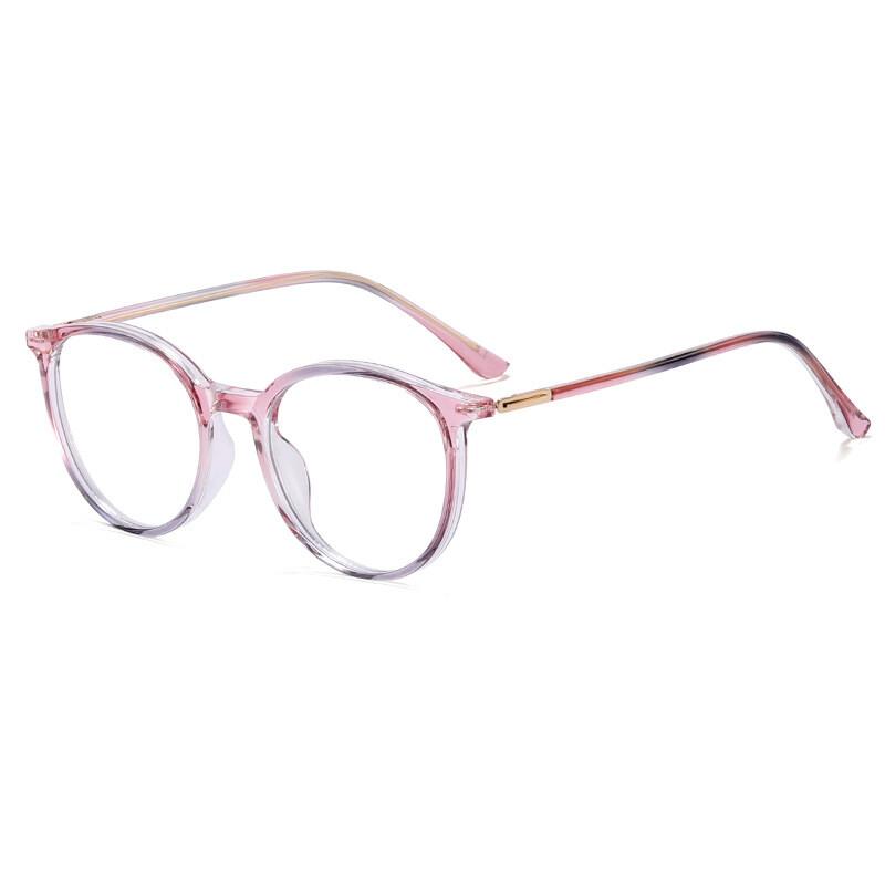 Women's Transparent Prescription Eyeglasses Anti- Blue Lightweight TR90 Stylish Round Reading Eyeglasses Frames Men's Computer Eyewear + 1 +3+
