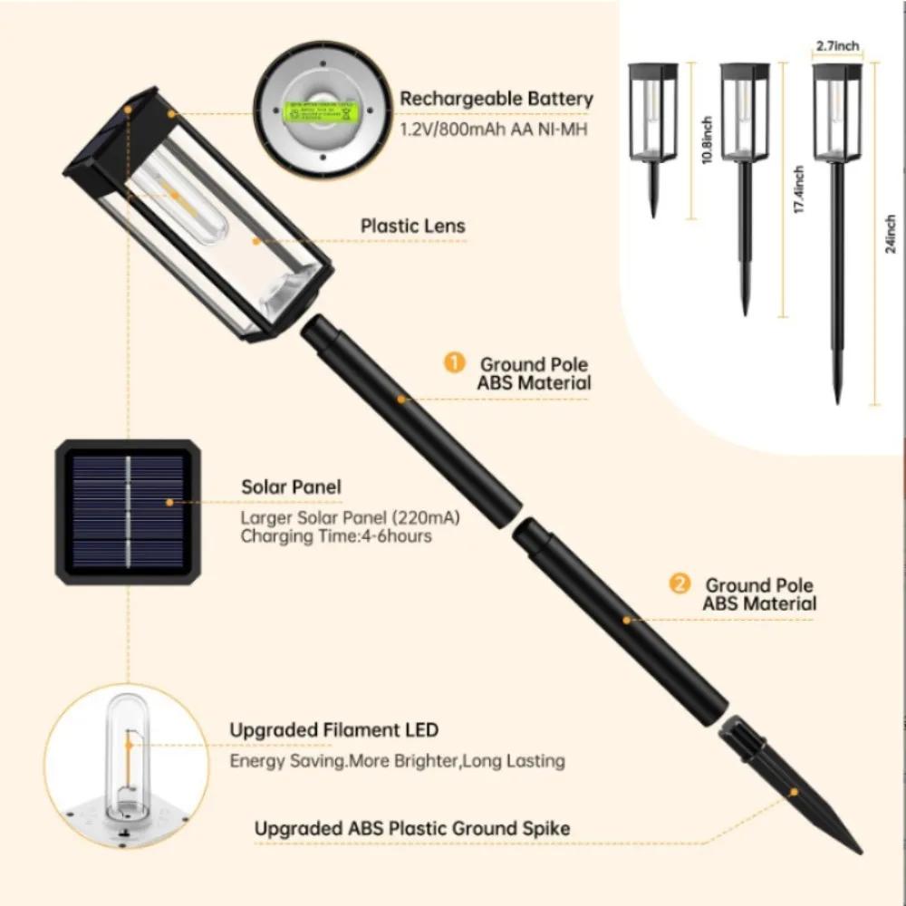 Solar Pathway Lights Outdoor Outdoor Waterproof IP65 Garden Lights for Walkway Yard Backyard Lawn Landscape Lighting Decorative