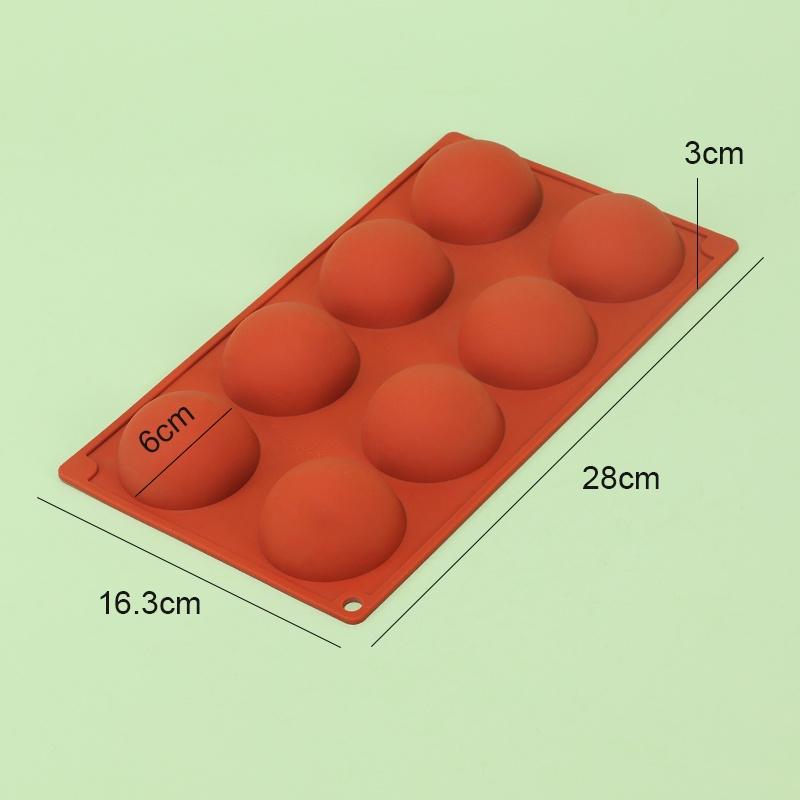 9-Hole Semi-Cylindrical Cake Mold Silicone Mousse Pastry Jelly Molds Cake Mold Baking Accessories for Baking Silicone Soap Molds