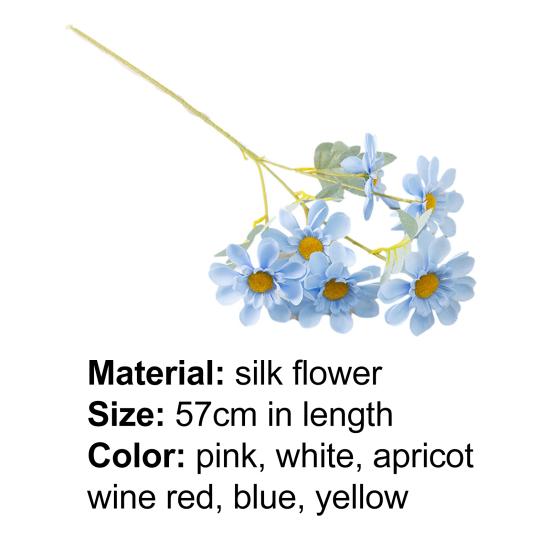 1Pc Fake Flower Handmade 6 Heads Portable DIY Decoration Simulation Chrysanthemum for Party