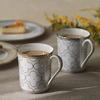 Noritake Mugs (Color-Changing Pair Set) Approx. 395cc, Trefolio Gold and Platinum, Gold and Platinum Bone China, P93656/4945-57