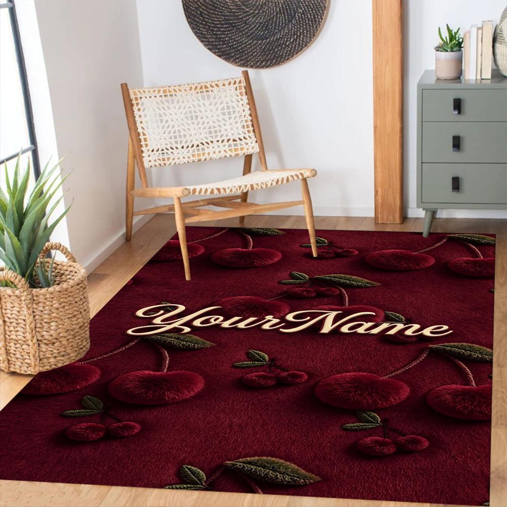 Rose Personalized Text Area Rug Perfect for Decorate Room Outdoor Playrooms Hallway Anti-slip Rug Office Home Decor Birthday/Christmas Gift