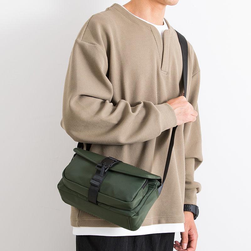 Men's Japanese Style Shoulder Bag, Oxford Cloth Crossbody with Quick Release Buckle, Versatile Workwear Messenger for Commuting