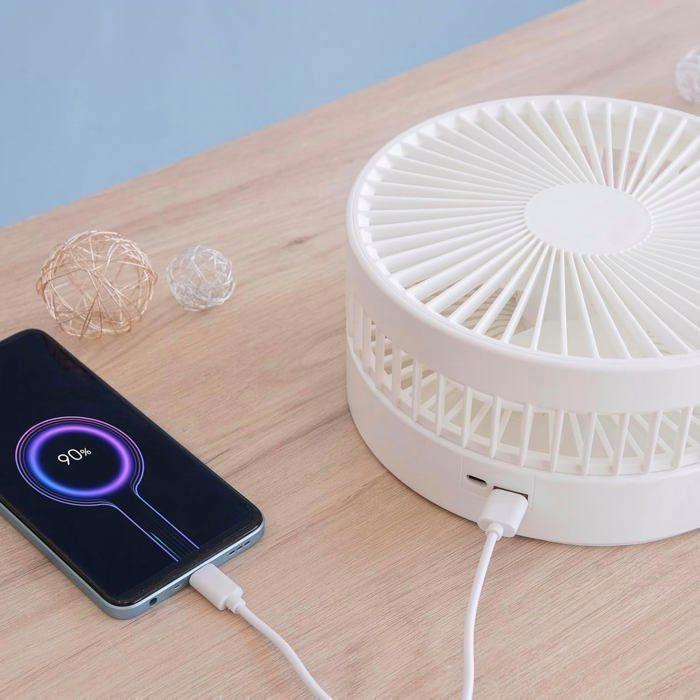 Tragbarer 3-in-1-Ventilator - CELLUSTOP - USB wiederaufladbar - Faltbar - Leise - 4 Geschwindigkeiten