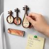 4PCS/SET Wood Musical Instruments Fridge Magnets Chinese Style Antique Ornaments  Home Decoration