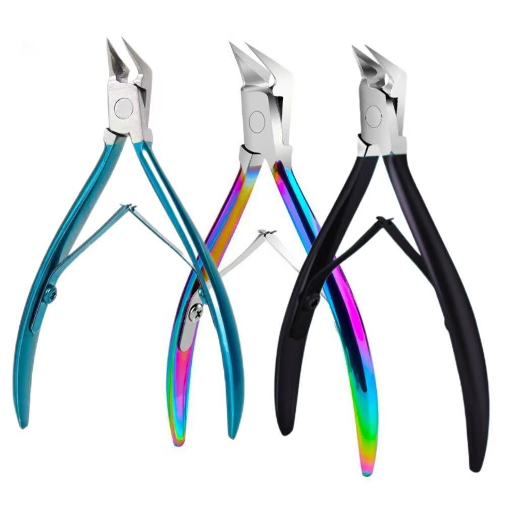 Peacock Blue Stainless Steel Nail Clippers & Cuticle Scissors Set