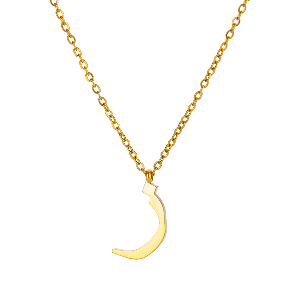 Náhrdelník z nerezové oceli s arabským písmenem pro ženy, zlatá barva, přívěsek s abecedou, choker, řetízek na klíční kost, trendy šperk, dárek