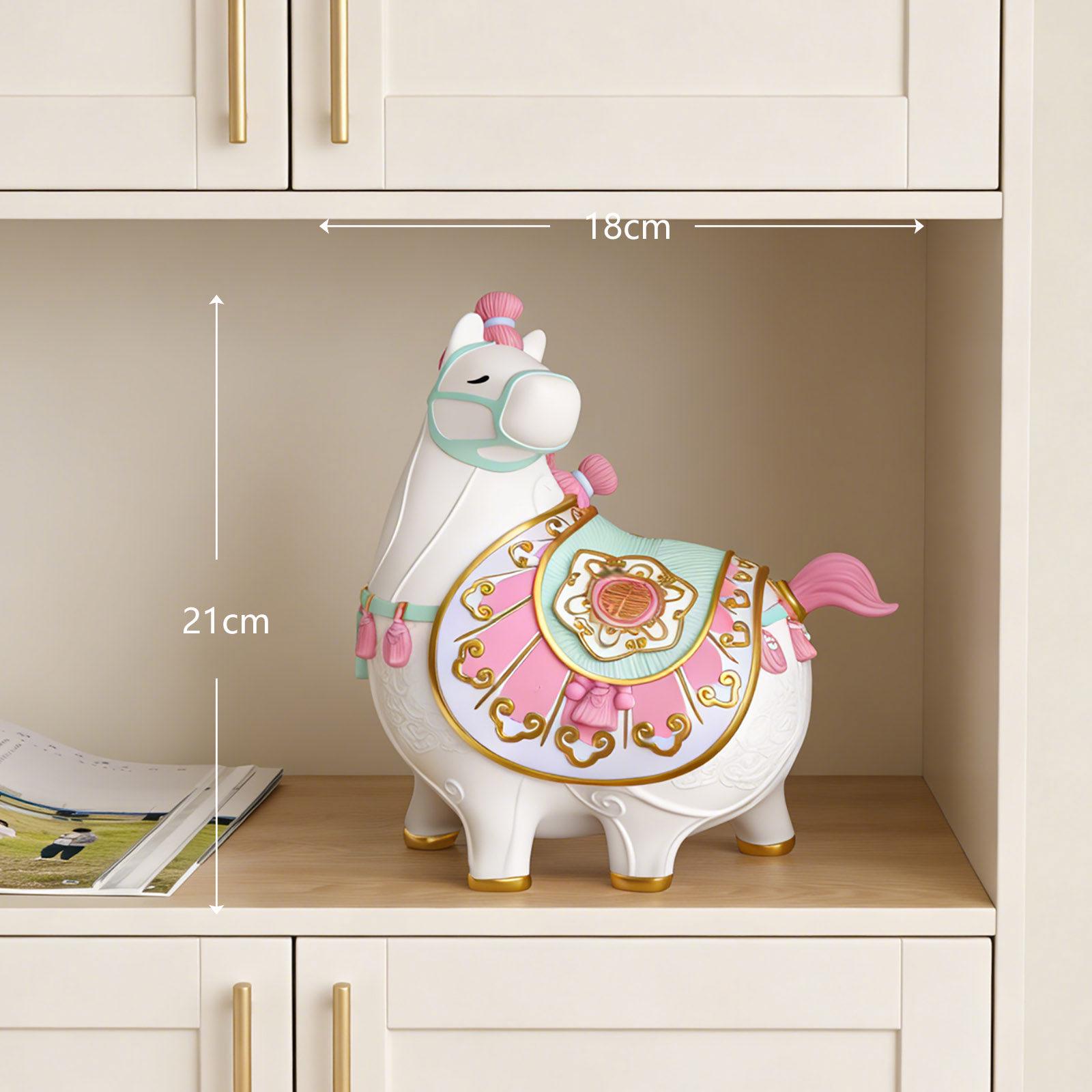 Pink Horse Money Box - Zodiac Year of the Horse Ornament, Birthday Gift, Creative Piggy Bank, Money Jar
