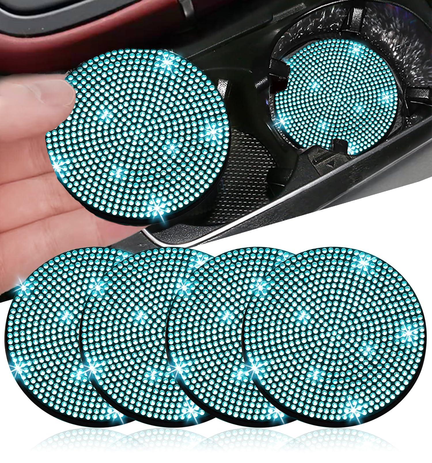 

NBTEPEM 4 Pcs Glitter Car Cup Holder Coasters 2.75 Inch 4 pieces