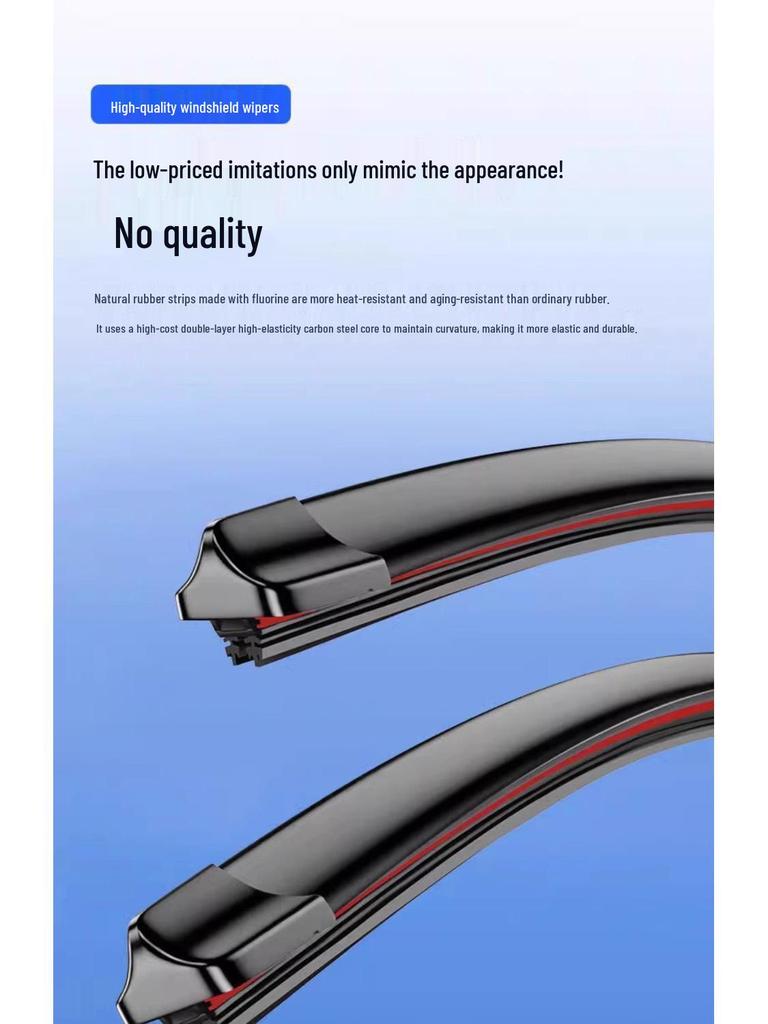 Six-Layer Rubber Car Wiper Blades - Compatible for All Vehicles