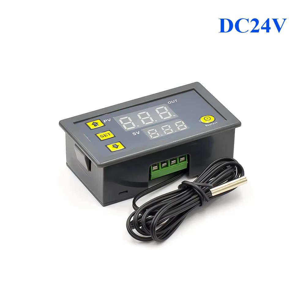 1pc W3230 DC 12V/24V/AC100-220V Digital Temperature Controller LED Display Thermostat With Heating Cooling Switch NTC Sensor