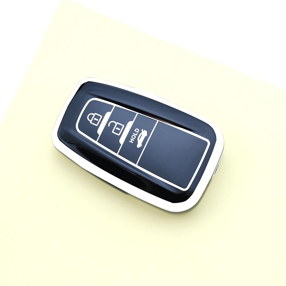 

3 Buttons TPU Car Remote Shell Fob Holder Key Case Cover for Toyota Prius Camry Corolla Avalon CHR RAV4 Land Cruiser Prado Accessories silver edge key cover чорний