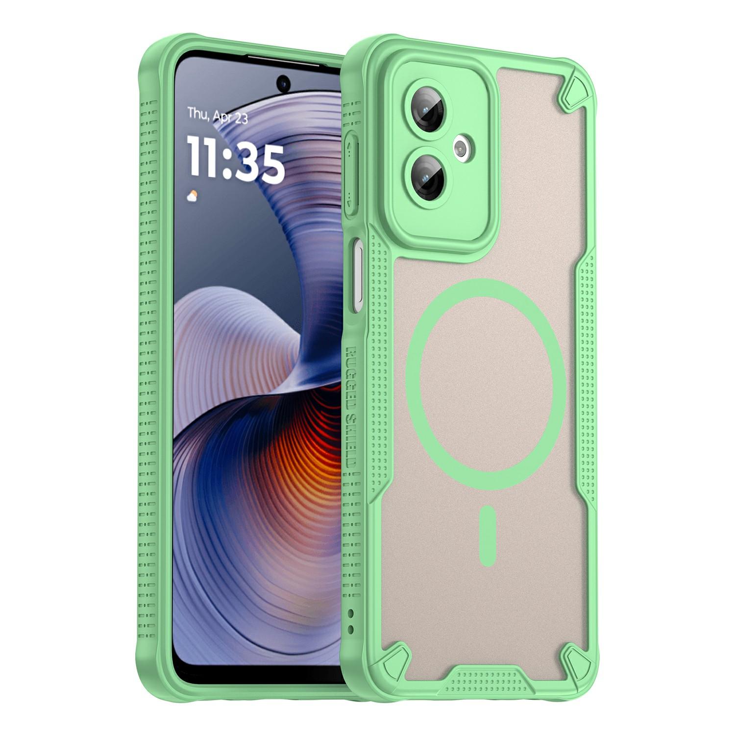 

For Motorola Moto G55 5G Magnetic Case Compatible with MagSafe TPU+PC Phone Back Cover Green