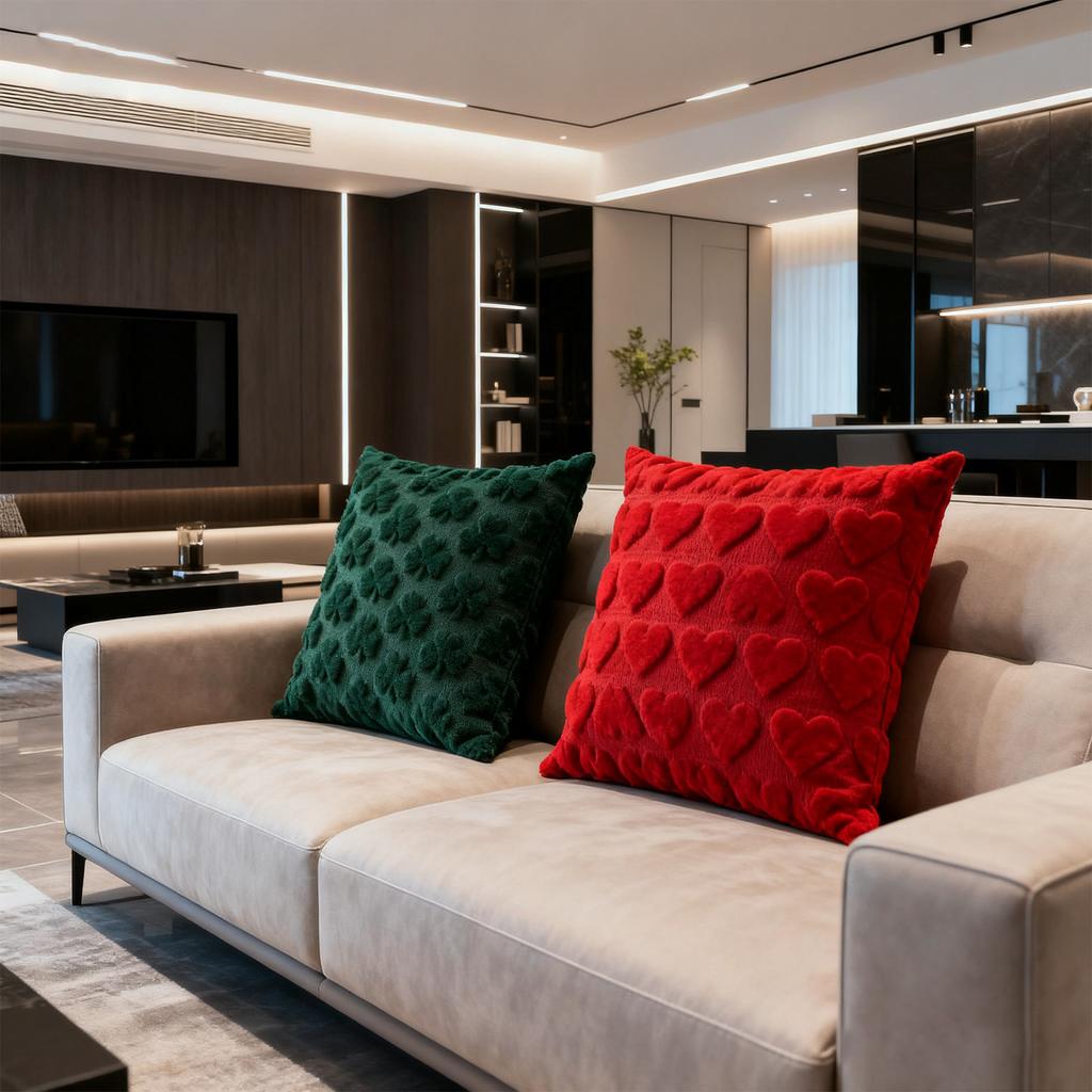 Christmas Lights Embroidered Pillow Case American Retro Living Room Sofa Pillow Cushion Christmas Atmosphere Home Decoration