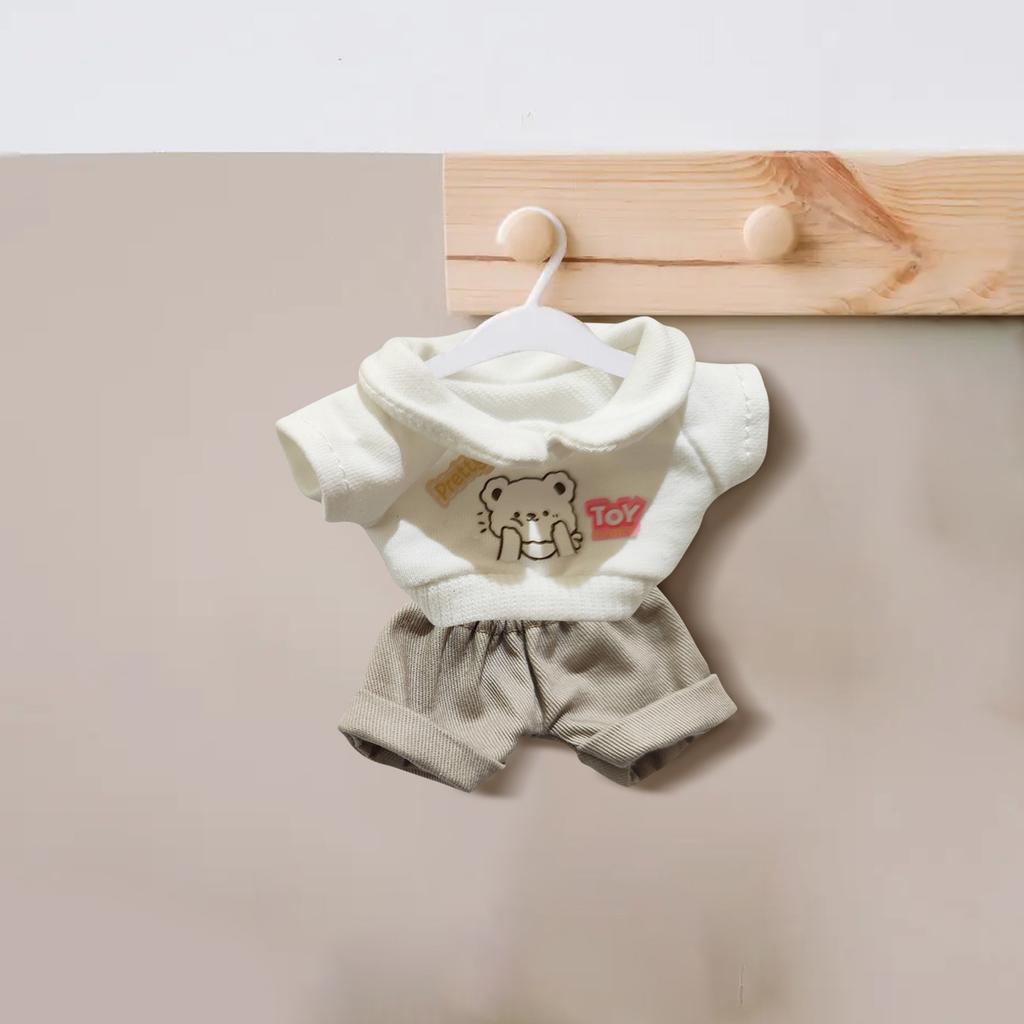Doll Clothes Set 17cm Doll Accessories Love Heart Top Scarf Hat No Dolls