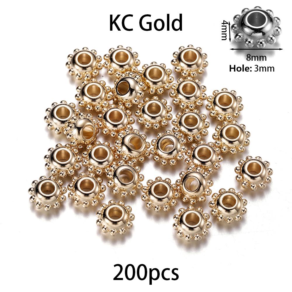 200-400Pcs CCB Multiple Styles Charm Spacer Beads Wheel Bead Flat Round Loose Beads For DIY Jewelry Making Supplies Accessories