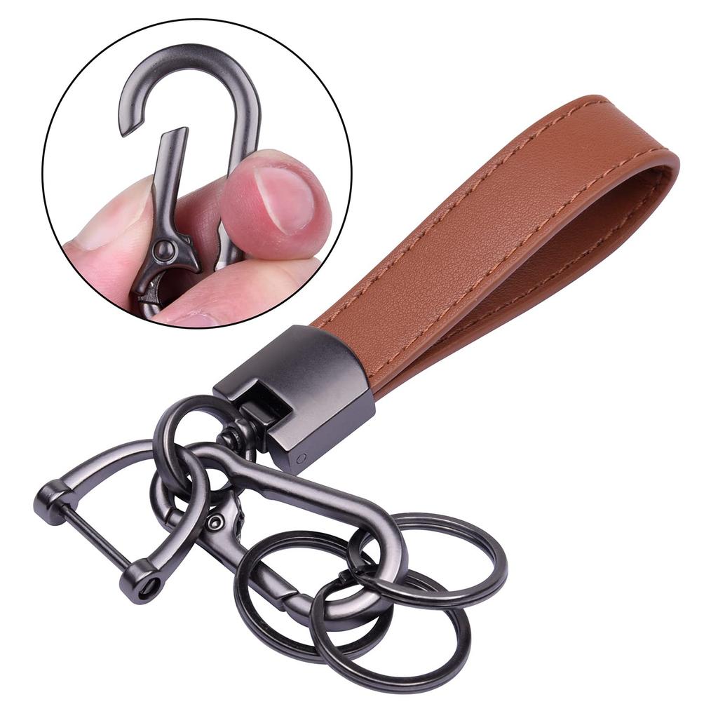 [Wisdompro] Car Key Chain, Genuine Leather, Car Key Chain, Lost