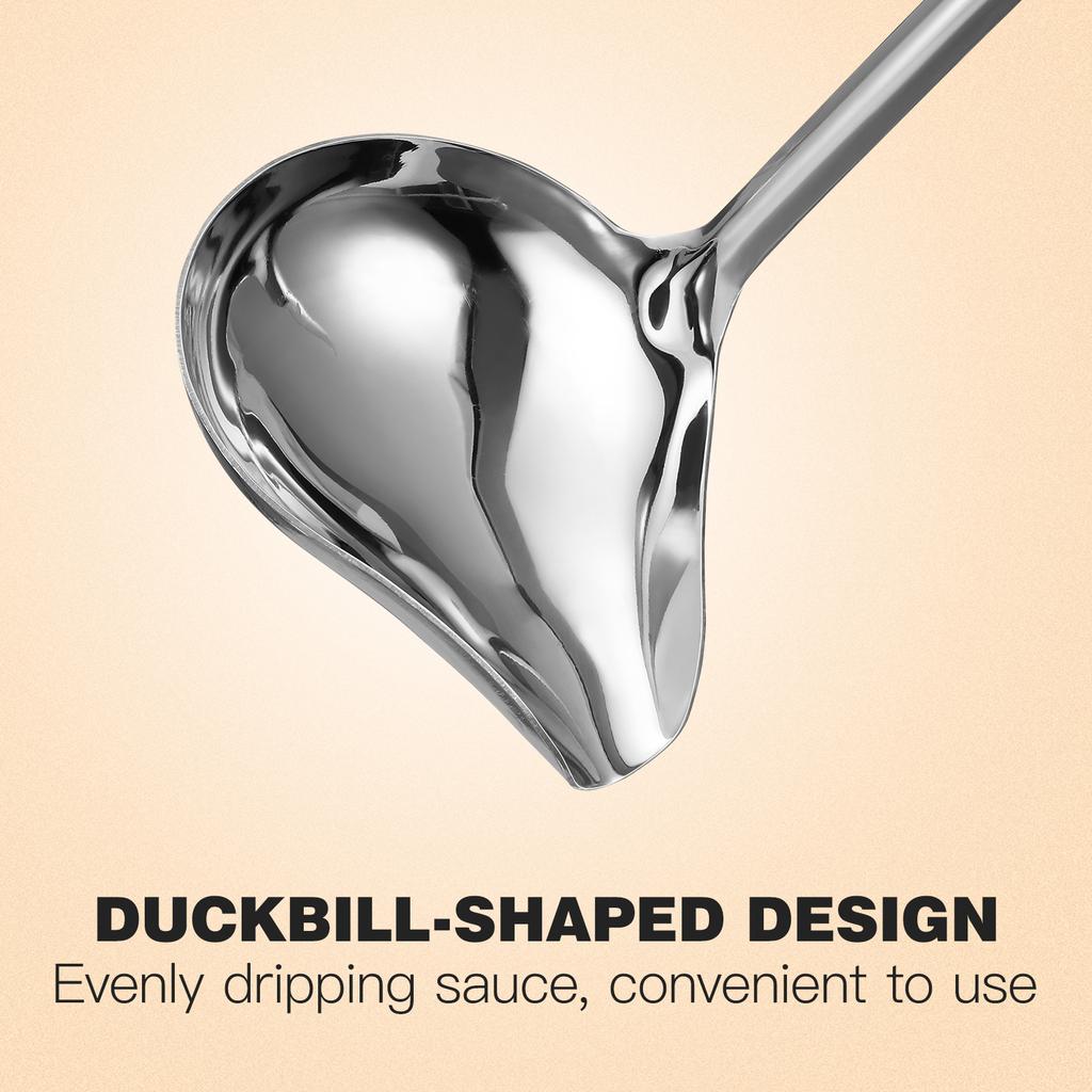2 Pcs Stainless Steel Gravy Ladle With Pour Spout Long Handle Soup Spoon For Drizzle Ladle Kitchen Tool Durable Soup Dipper