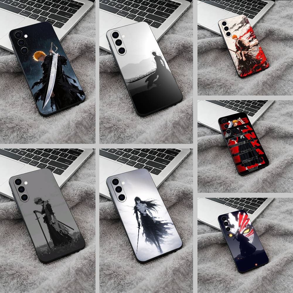 B-Bleach- anime Ichigo Kurosaki Phone Case For Samsung Galaxy A73,A71 A72,A70,A53,A52,A51,Soft Silicone Black Cover