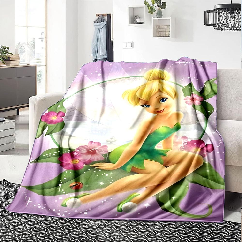 1pc T-Tinkerbell2 Blanket, Gift, for Men and Women, Soft Blanket, Good for Sofa Bed Couch Travel, Lightweight Flannel Blanket