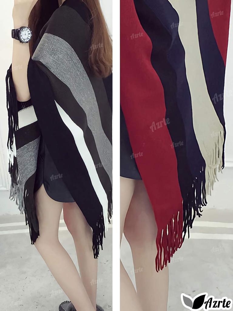 Everyday Going For Adult Cold Red [AZULTE] Poncho, Cape, Stole, Women's Fashion, Spring, Autumn/Winter, Stole, Commuting, School, Wear, Out, Cute,