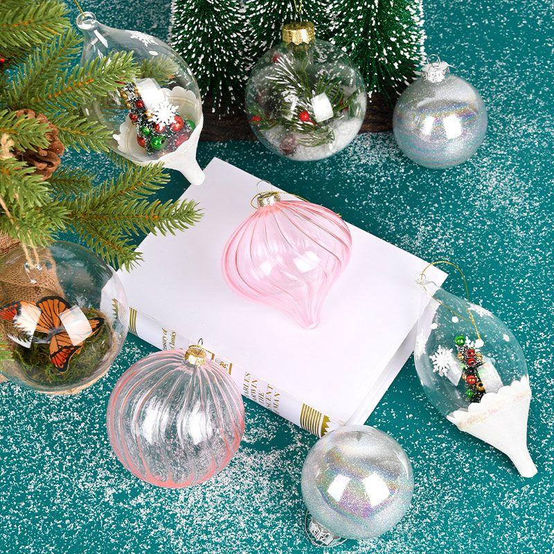 Christmas Decoration Glass Filling Ball Ornaments Creative Pendant Christmas Tree Scene Hanging Ball Accessories Holiday Gifts