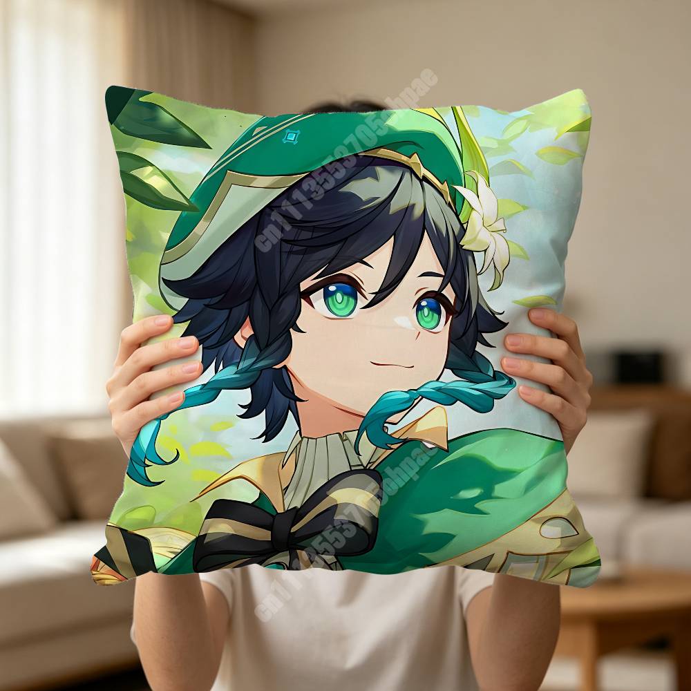 Venti Genshin Impact Pillow Cover Sofa Couch Cushion Case Creative Workspace Accent Home Decor