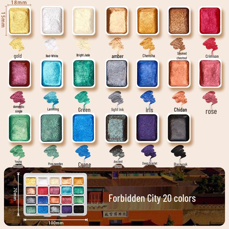 Pearlescent Watercolor Pigment - Color-Changing Gold for Nail Art & Thangka Painting.