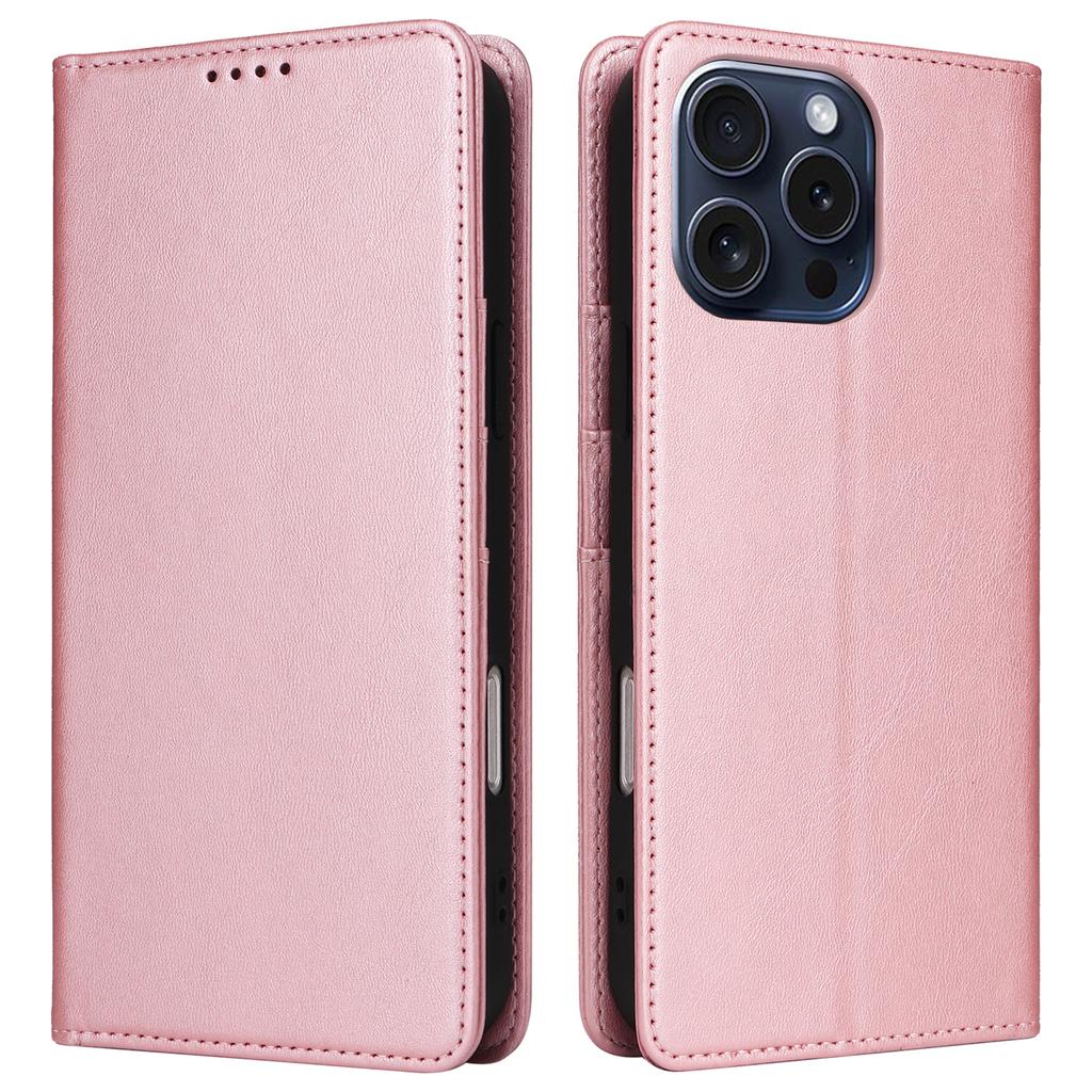 For iPhone 15 Pro Case RFID Blocking Phone Leather Cover Magnetic Closing