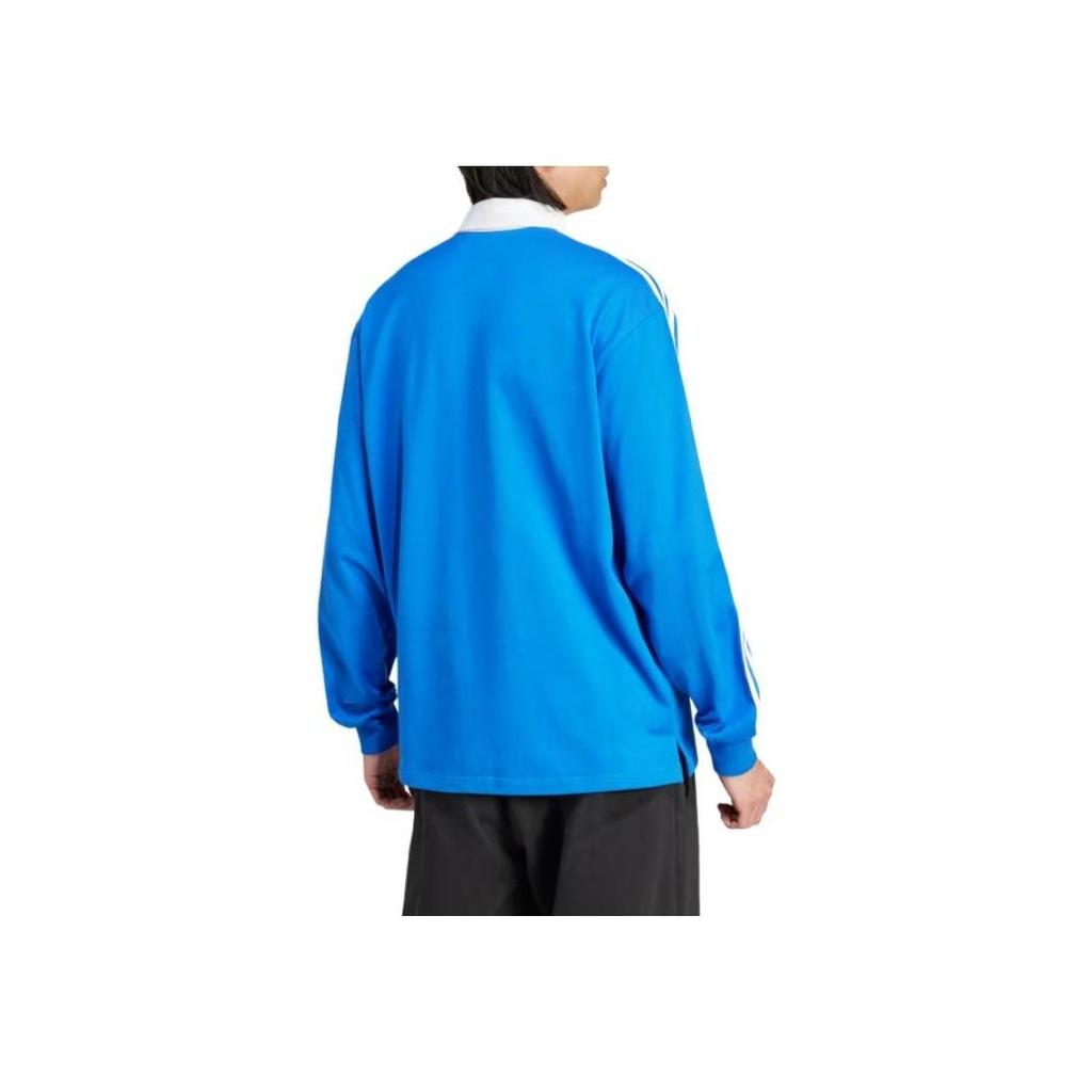 adidas Originals Adicolor Rugby Long Sleeve Polo Shirt Blue IZ2463