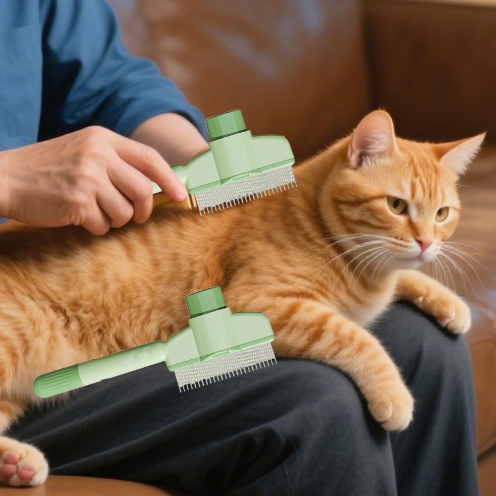 Dog Hair Remover Brush One-Button Hairs Cleaning Bath Brush Multi-Purpose Pet Cleaning Comb for Loosening Up Removing Debris