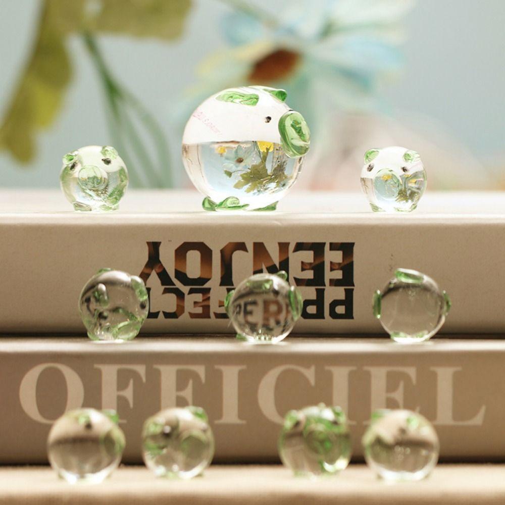 Crafts Crystal Pig Ornaments Cartoon Desktop Pig Ornaments Creative Pig Figurines  Desktop