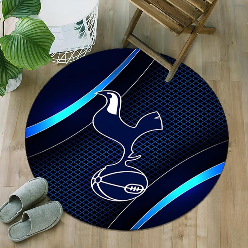 1pc T-Tottenham Hotspur  Carpet, Round Rug, Comfortable, Suitable for Entryways, Living Rooms, Office, And Bedrooms, Christmas Decoration