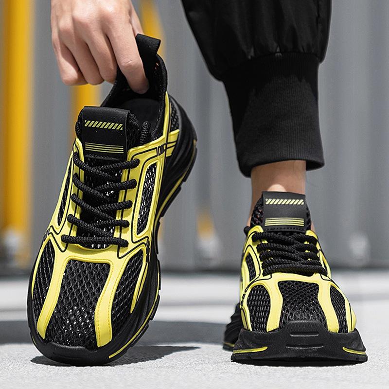 Men's Shoes Hollow Breathable Mesh Shoes Outdoor Casual Sports Shoes Men's Summer Height-increasing Thick-soled Trendy Shoes