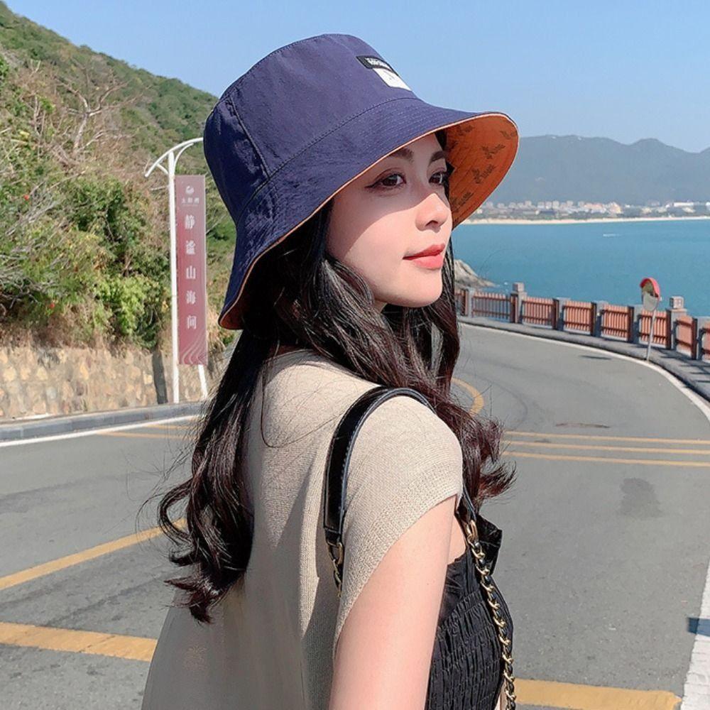 Double-Sided Wear Panama Hat Sunscreen Fishermen Cap New Visor Hat  Women