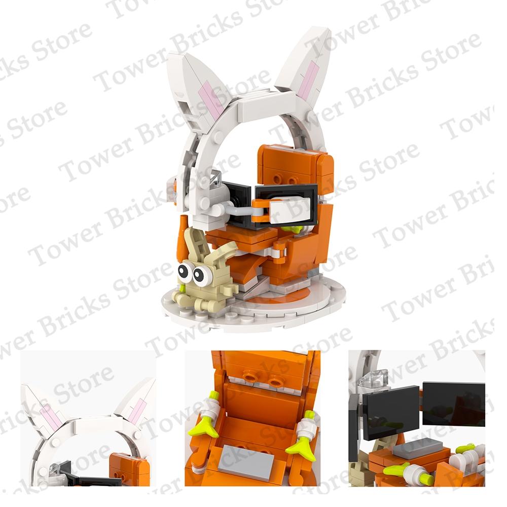 MOC City Computer Table Bricks Furniture Office Desk Room Compatible Figure Building Blocks Toys For Children Adult Friends Gift