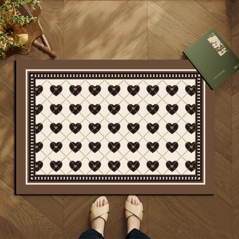 Custom Fast Water Drying Cushioned PET Friendly Bath Mat Super Absorbent Non-Slip Rubber Plaid Pattern Home Hotel Bathroom Use