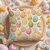 Happy Easter Bunny Pillowcase Peach Skin Colorful Egg Cushion Cover Spring Home Decor For Sofa Kids Room Throw Pillow Case 1 Pc
