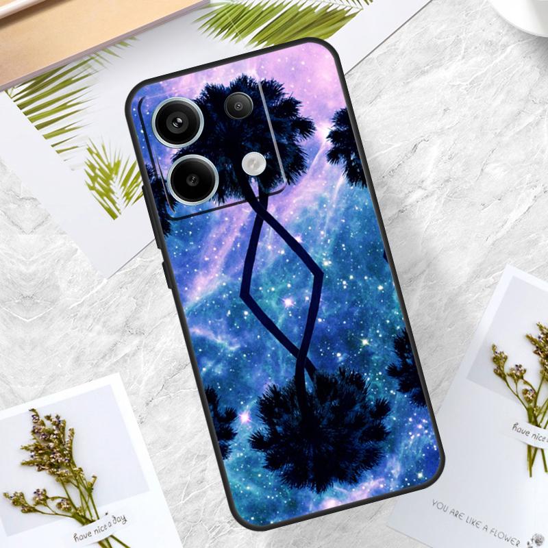Stars Space Palm Trees Case For Xiaomi Redmi Note 13 14 Pro 12 11 10 15 Pro Plus Redmi 15 10C 12C 13C 14C 15C Cover