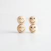 20Pcs Smiles Wood Beads Natural Wooden Beads for Crafting, Hole Round Wooden Smiles Face Beads Set for DIY Decorations