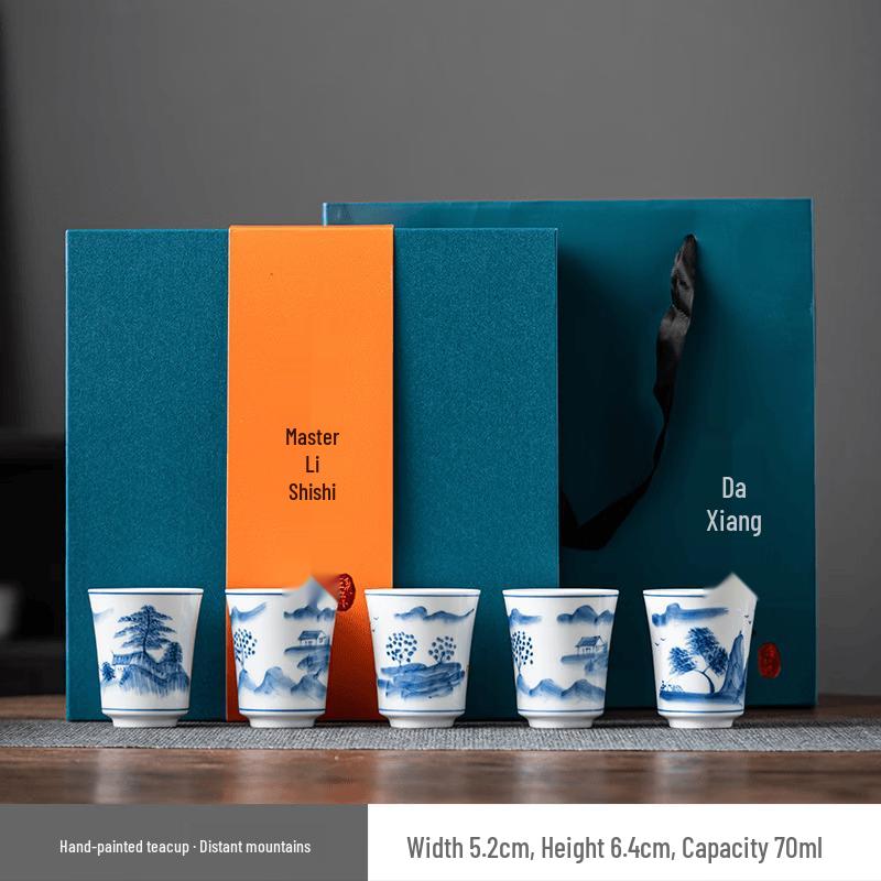 Chaxun Hand-Painted Ceramic Teacup Set