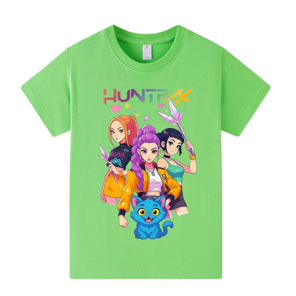 A1233 Kids Boys Girls Kpop Rumi Zoey Mira Print Short Sleeves T-shirt