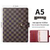 A5 Premium Leather Grid Pattern Binder Journal