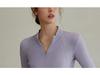 Women's Reflective Long Sleeve Yoga T-shirt - Night Run Fitness Top with Half-Zip Style for Autumn Running and Training