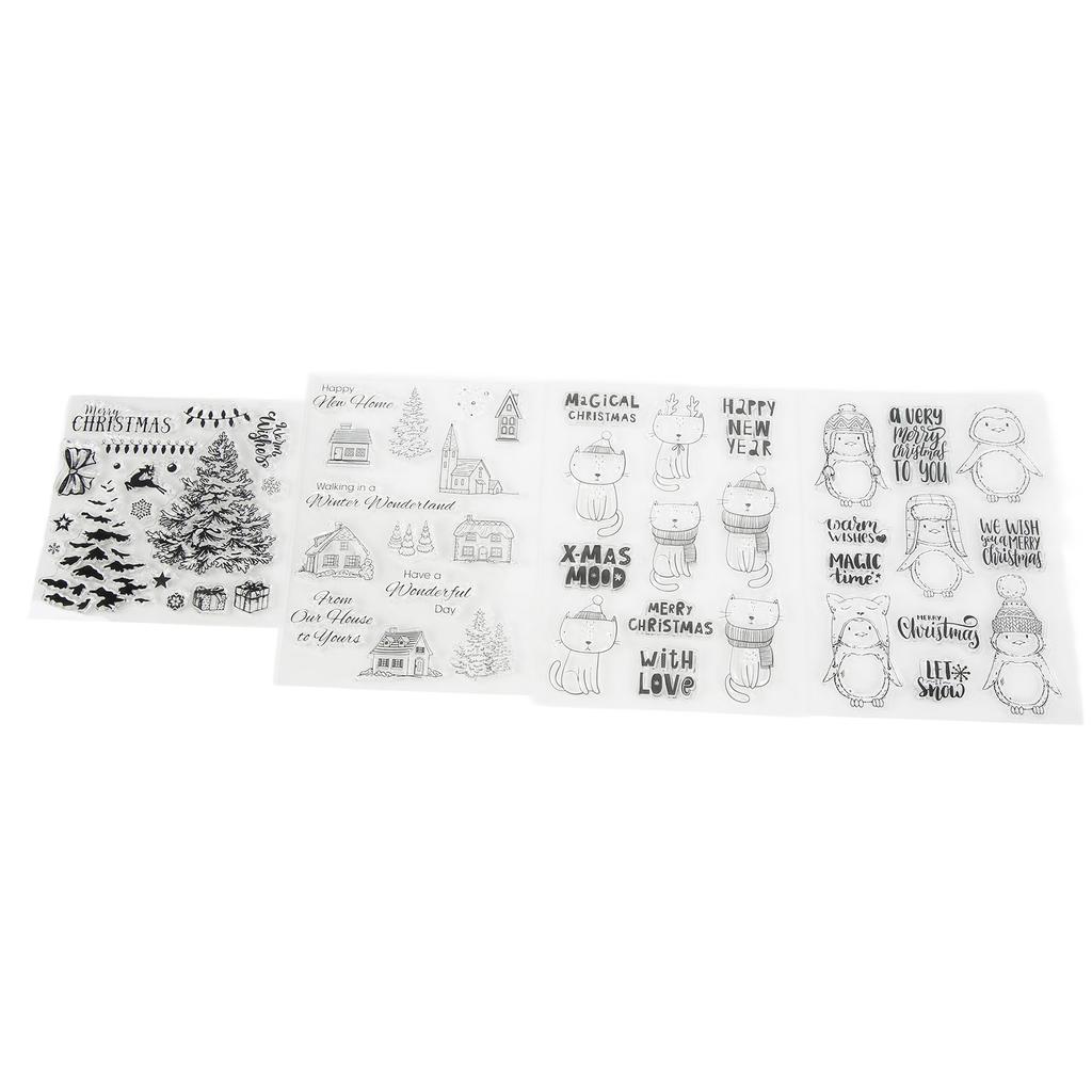 4Pcs Clear Stamps Clear Imprint Recycle Use Easily Unique Shape Various Styles  Transparent Stamp