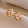 French Exquisite and Simple Zircon Rhombus Stud Earrings Niche Earrings Personalized Versatile Earrings Women