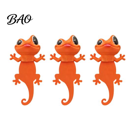 Fun Animal Page Marker Funny Gecko Bookmark, 3D Printed Lizard Clip, Novelty Vibrant Orange Bookmark for Readers, Gift Book Lovers Smooth Edge