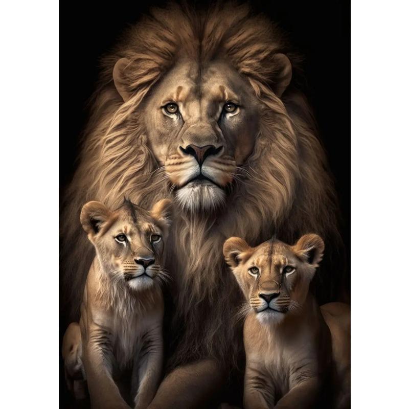 Postere și Printuri Moderne Abstracte cu Animale Leu Leopard Căprioară Pictură pe Pânză Artă de Perete Imagini cu Animale Sălbatice pentru Decorul Casei