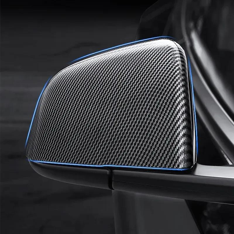 Carbon Fiber Rear View Mirror Car For Tesla Model 3 Y Bright/MatteDecorative Shell Exterior Accessories 2023 Car Rearview Cover