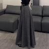 Plus Size Grey Retro Polka Dot Women's Autumn Long Skirt